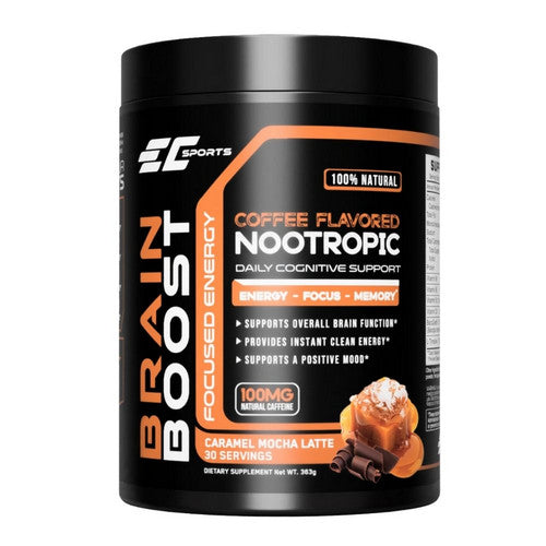 Brain Boost Noopropic Powder Caramel Mocha Latte 363 Grams by EC Sports