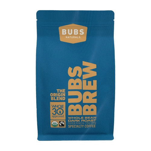 Origin Coffee Dark Roast Whole Bean 12 Oz by Bubs Naturals