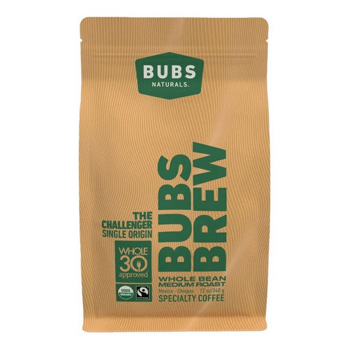 Challengerr Coffee Medium Roast Whole Bean 12 Oz by Bubs Naturals