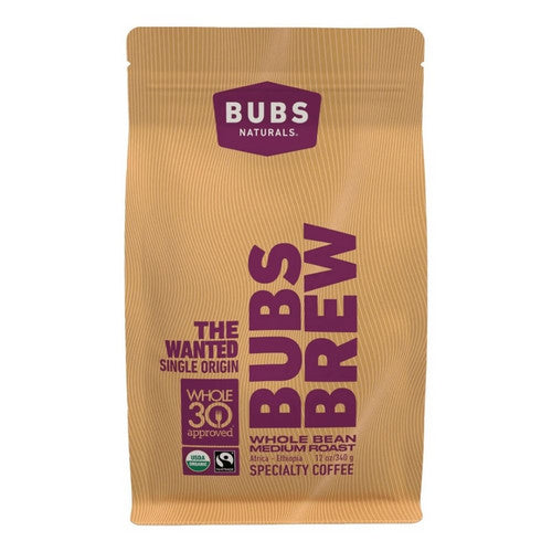 Wanted Coffee Medium Roast Ground 12 Oz by Bubs Naturals