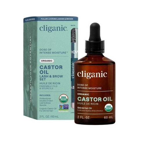 Dose of Intense Moisture Organic Castor Oil Lash And Brow Set 2 Oz by Cliganic