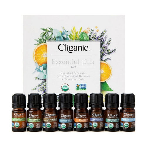 100% Pure Essential Oil Aromatherapy Set 8 Count by Cliganic
