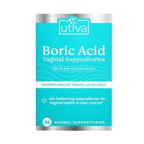 Boric Acid Vaginal Suppositories 30 Capsules by Utiva