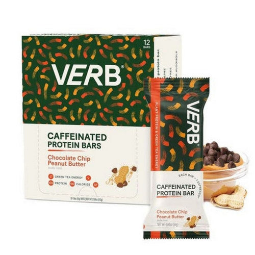Peanut Butter Caffeinated Protein Bars 12 Count by Verb Energy