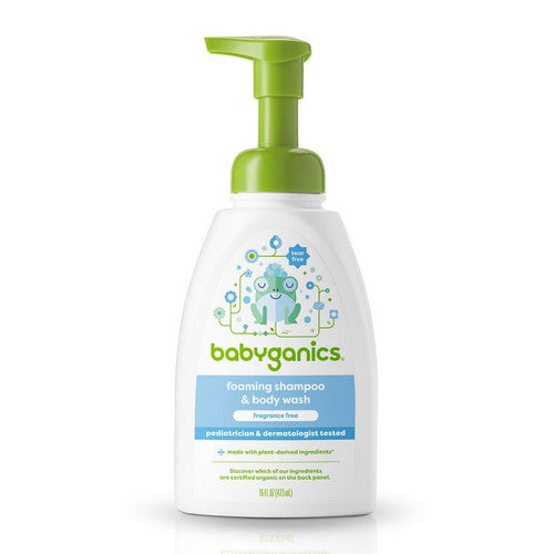 Fragrance-Free Foaming Shampoo & Body Wash 16 Oz by Babyganics