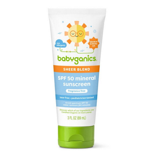Fragrance-Free Baby Sheer Blend Sunscreen Lotion SPF 50 3 Oz by Babyganics
