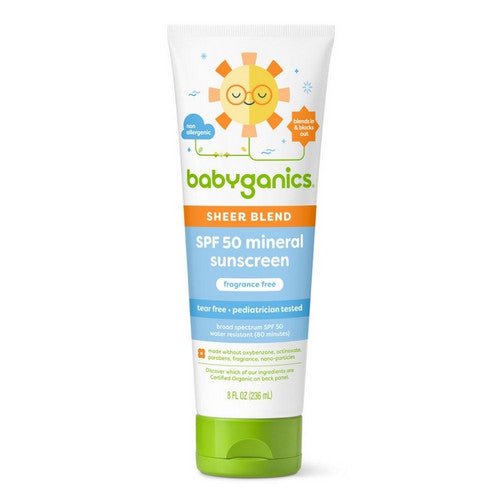 Fragrance-Free Baby Sheer Blend Sunscreen Lotion SPF 50 8 Oz by Babyganics