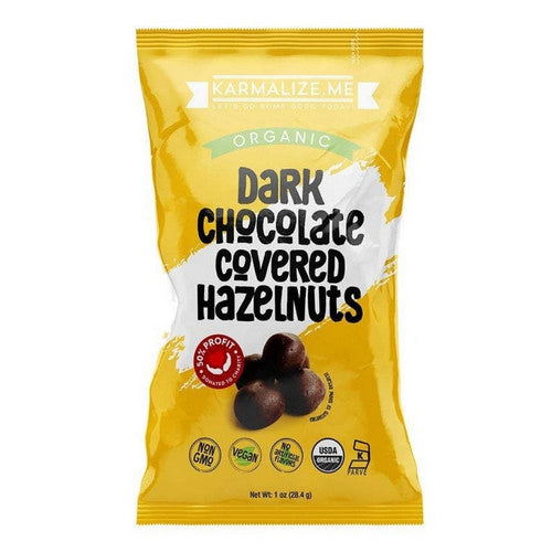 Vegan Dark Chocolate Covered Hazelnuts 1 oz by Karmalize.Me