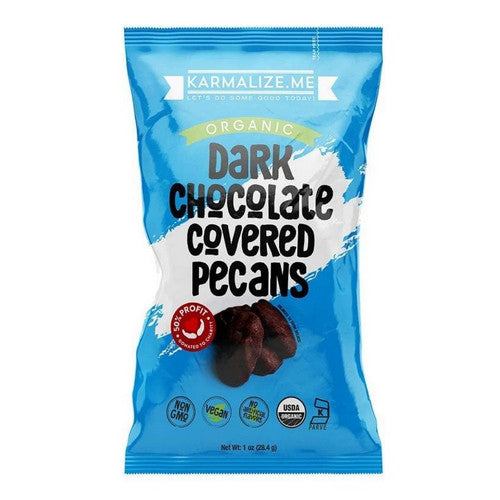 Vegan Dark Chocolate Covered Pecans 1 Oz by Karmalize.Me