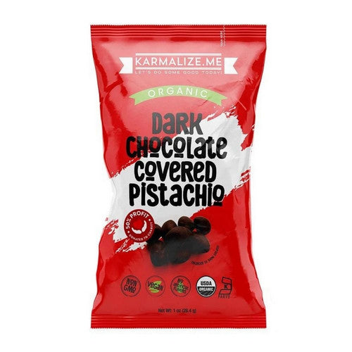 Vegan Dark Chocolate Covered Pistachios 1 Oz by Karmalize.Me
