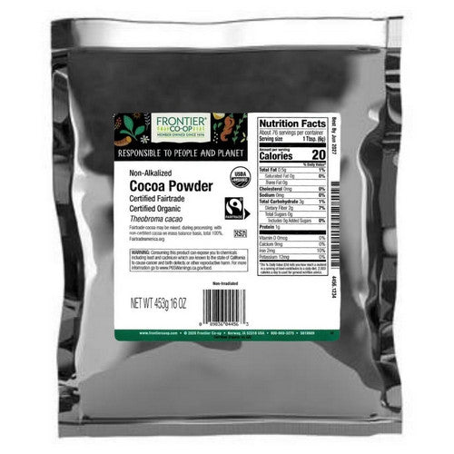 Organic Fairtrade Non-Alkalized Cocoa Powder 16 Oz by Frontier Coop
