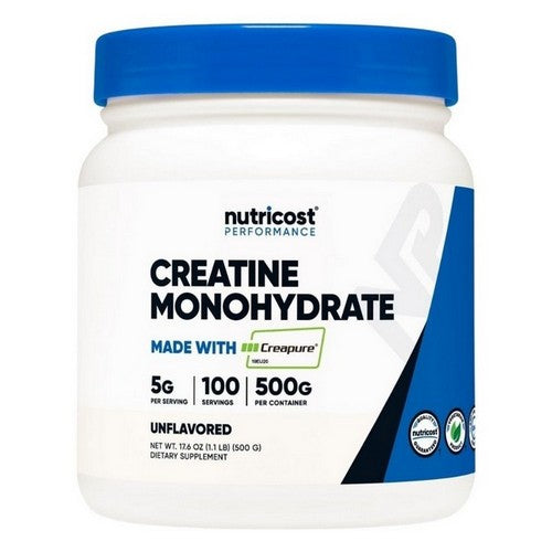 Creatine Monohydrate Powder Unflavored 500 Grams by Nutricost