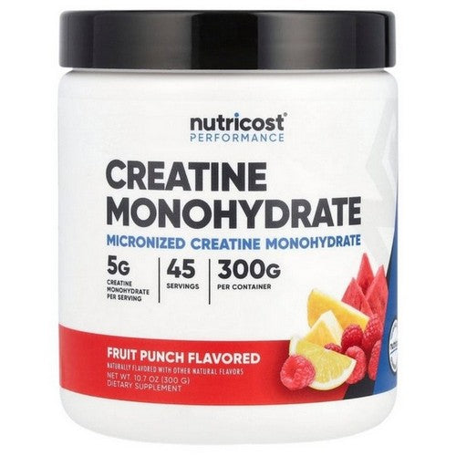 Creatine Monohydrate Powder Fruit Punch 300 Grams by Nutricost
