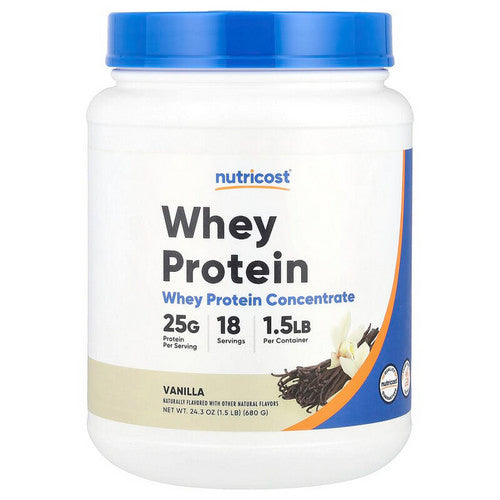 Whey Protein Concentrate Vanilla 1.5 Lbs by Nutricost