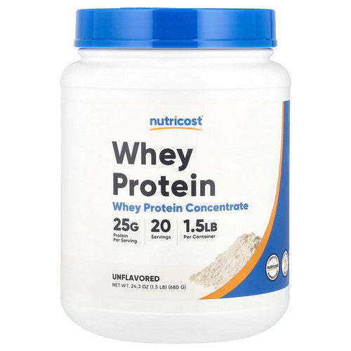 Whey Protein Concentrate Unflavored 1.5 Lbs by Nutricost