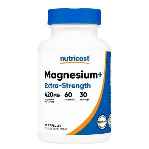 Magnesium+ Extra Strength Capsules 60 Count by Nutricost