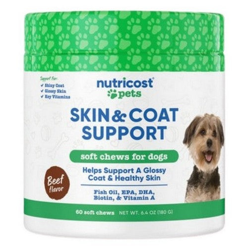 Nutricost Pet Skin & Coat Support Beef 60 Chews by Nutricost