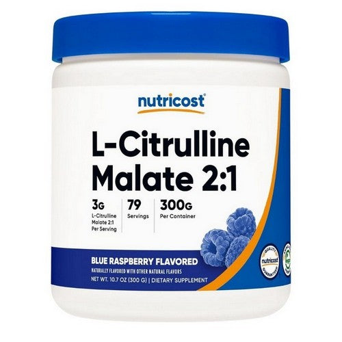 L-Citrulline Malate (2:1) Powder Blue Raspberry 300 Grams by Nutricost