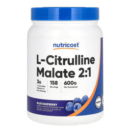 L-Citrulline Malate 2:1 Powder Blue Raspberry 600 Grams by Nutricost
