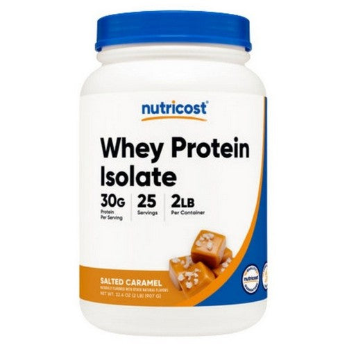 Whey Protein Isolate Powder Salted Caramel 2 Lbs by Nutricost