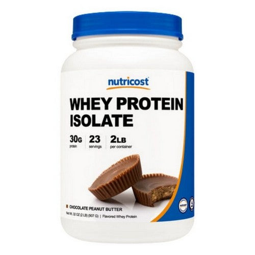 Whey Protein Isolate Powder Chocolate Peanut Butter 2 Lbs by Nutricost