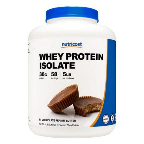 Whey Protein Isolate Powder Chocolate Peanut Butter 5 Lbs by Nutricost