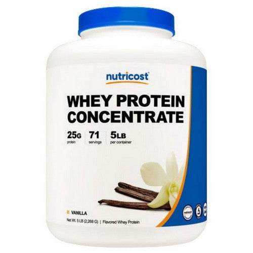Whey Protein Concentrate Powder Vanilla 5 Lbs by Nutricost