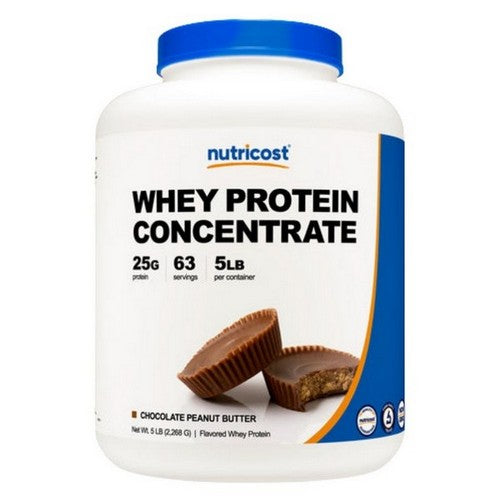 Whey Protein Concentrate Powder Chocolate Peanut Butter 5 Lbs by Nutricost