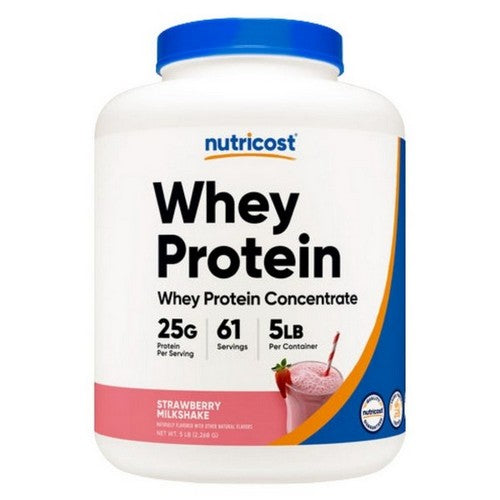 Whey Protein Concentrate Powder Strawberry Milkshake 5 Lbs by Nutricost