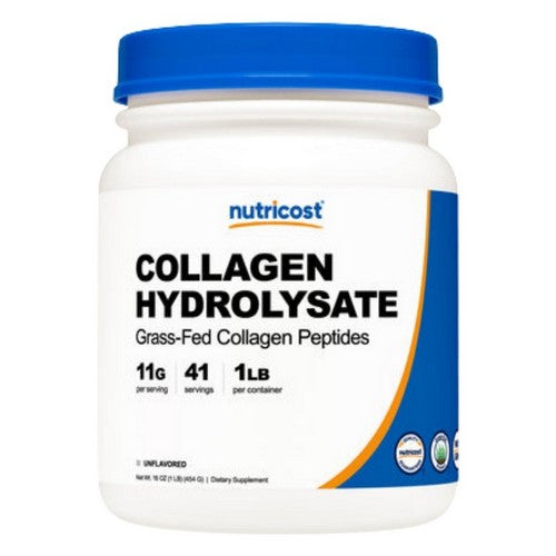 Grass-Fed Collagen Hydrolysate Powder 1 Lb by Nutricost