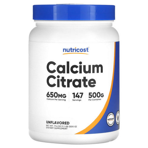 Calcium Citrate Powder 500 Grams by Nutricost