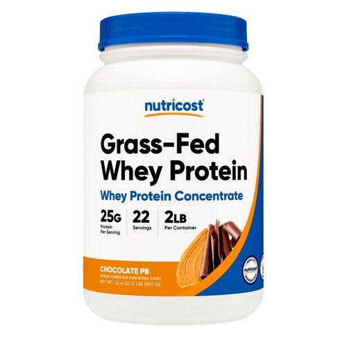 Grass-Fed Whey Protein Concentrate Powder Chocolate PB 2 Lbs by Nutricost