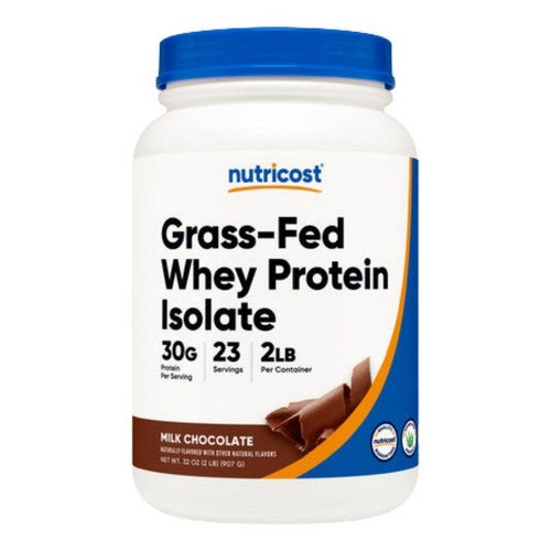 Grass-Fed Whey Protein Isolate Powder Chocolate 2 Lbs by Nutricost