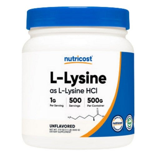 L-Lysine Powder 500 Grams by Nutricost