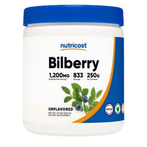 Bilberry Powder 250 Grams 250 Grams by Nutricost
