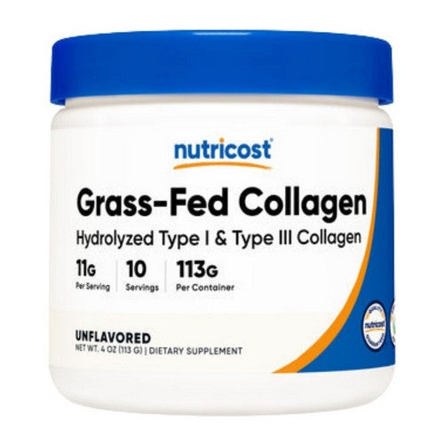 Grass-Fed Collagen Hydrolysate Powder 4 Oz by Nutricost