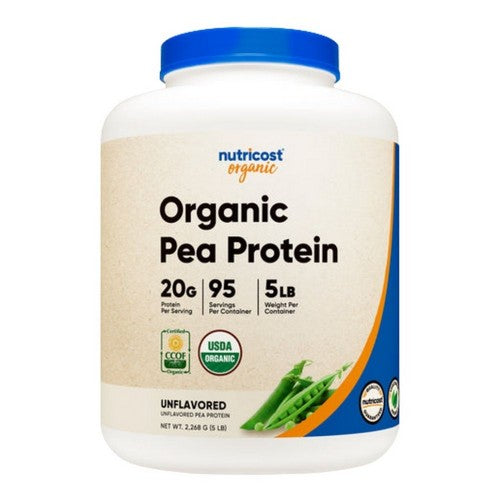 Organic Pea Protein Isolate Powder Unflavored 5 Lbs by Nutricost