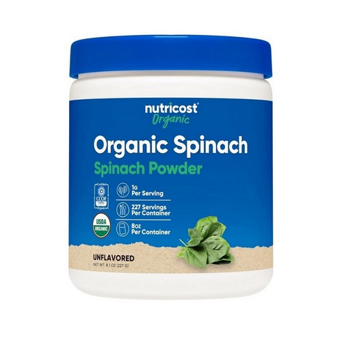 Organic Spinach Powder Unflavoured 8 Oz by Nutricost