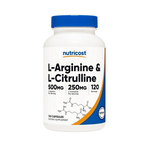 L-Arginine And L-Citrulline 120 Caps by Nutricost
