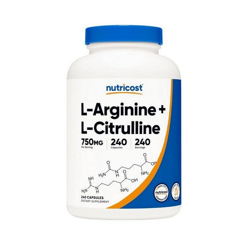L-Arginine And L-Citrulline 240 Caps by Nutricost