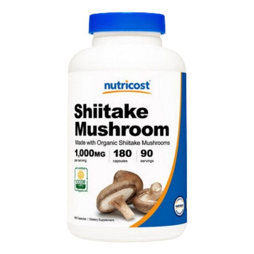 Organic Shiitake Mushroom Capsules 180 Count by Nutricost