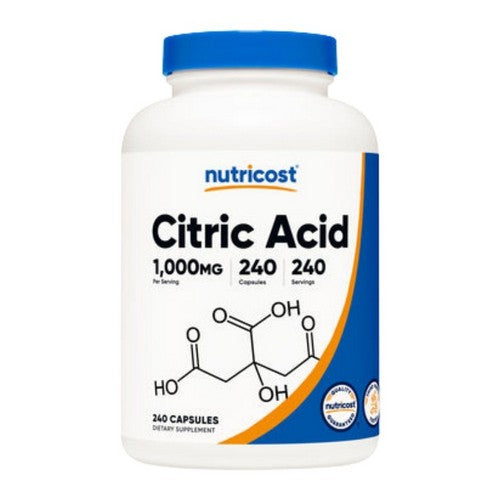 Citric Acid Capsules 240 Count by Nutricost