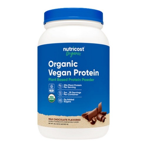 Organic Vegan Protein Chocolate 2 Lbs by Nutricost