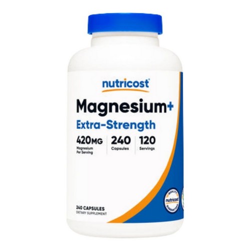 Magnesium + Extra Strength Capsules 240 Count by Nutricost