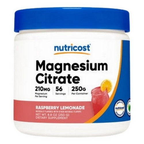 Magnesium Citrate Powder Raspberry Lemonade 250 Grams by Nutricost