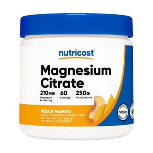 Magnesium Citrate Powder Peach Mango 250 Grams by Nutricost
