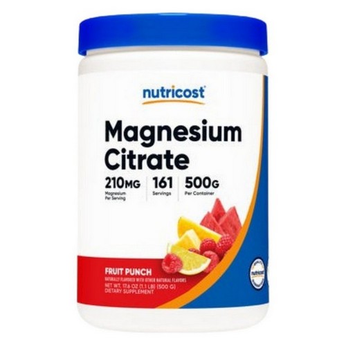 Magnesium Citrate Powder Fruit Punch 500 Grams by Nutricost