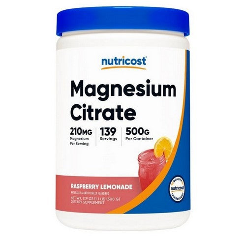 Magnesium Citrate Powder Raspberry Lemonade 500 Grams by Nutricost