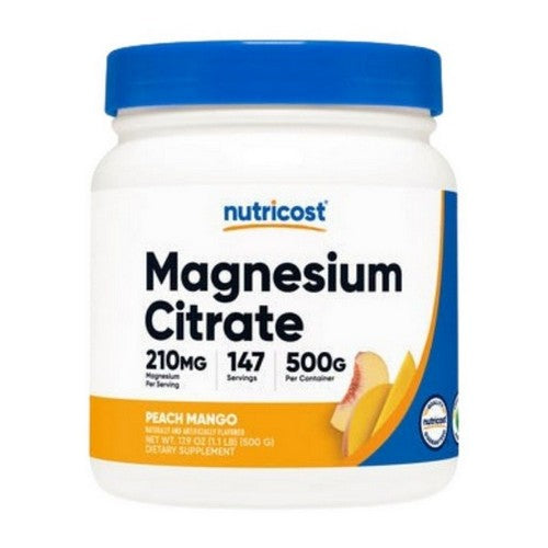 Magnesium Citrate Powder Peach Mango 500 Grams by Nutricost