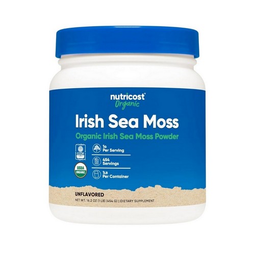 Organic Irish Sea Moss Powder Unflavoured 1 Lb by Nutricost